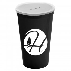 22 Oz. Stadium Cup With Coin Slot Lid with Logo  22 Oz. Stadium Cup With Coin Slot Lid with Logo