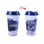 16oz. Heat Color Changing Plastic Cup With Lid with Logo