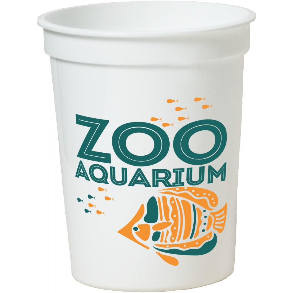 16 Oz. Smooth White Stadium Cup (2 Color Offset Printed) Logo Printed 16 Oz. Smooth White Stadium Cup (2 Color Offset Printed) Logo Printed
