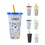 27oz Color Changing Cups With Straw with Logo