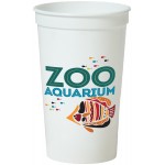 Custom Branded 22 Oz. Smooth White Stadium Cup (8 Color Offset Printed)