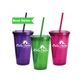 Sunsplash Tumbler W/Straw 16 Oz. with Logo