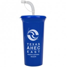 32 Oz. Sports Super Sipper Cup w/Straw Lid with Logo