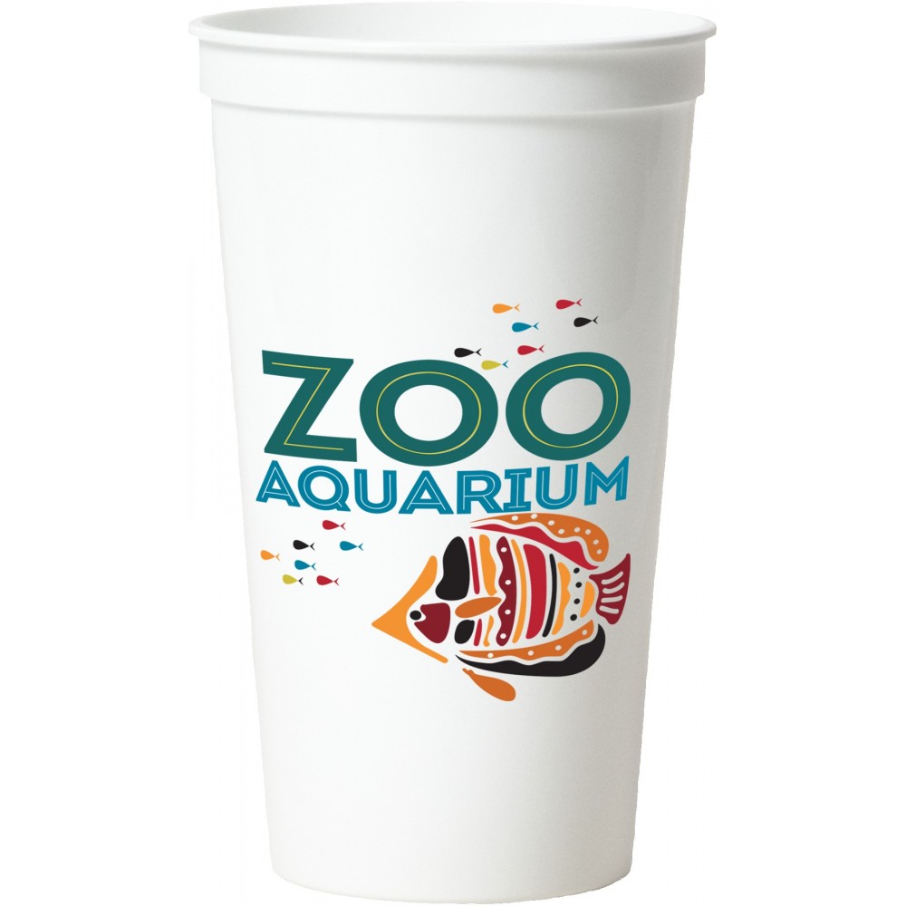 32 Oz. Smooth White Stadium Cup (8 Color Offset Printed) Custom Branded 32 Oz. Smooth White Stadium Cup (8 Color Offset Printed) Custom Branded