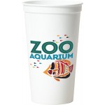 32 Oz. Smooth White Stadium Cup (8 Color Offset Printed) Custom Branded