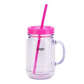 Personalized Double Wall Coffee Mug with Lid and Straw