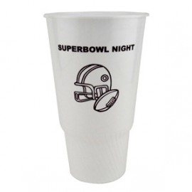 32 oz White Traveler Stadium Cup with Logo