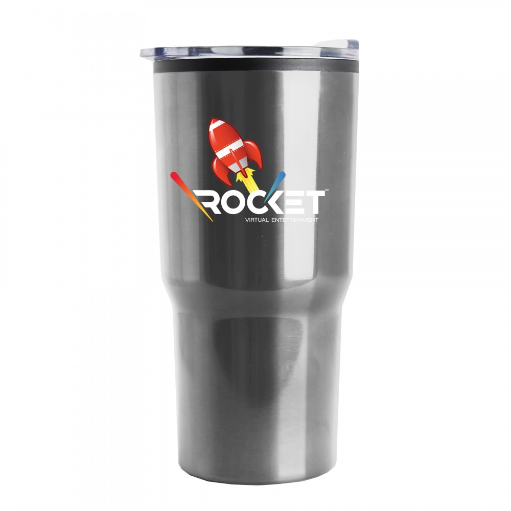 The Carova - 18 Oz. Stainless Steel Auto Tumbler - Full Color Imprint with Logo The Carova - 18 Oz. Stainless Steel Auto Tumbler - Full Color Imprint with Logo