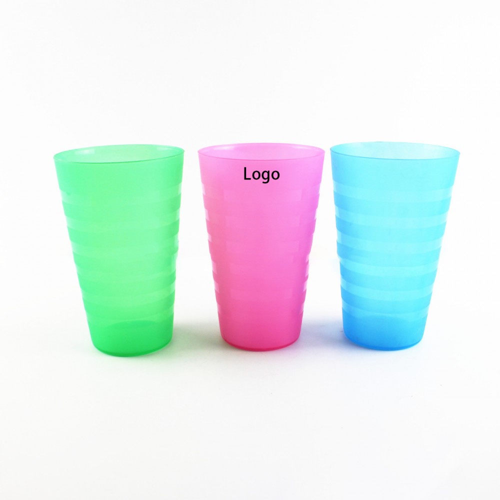 Frosted Stripe Plastic Party Cup with Logo
