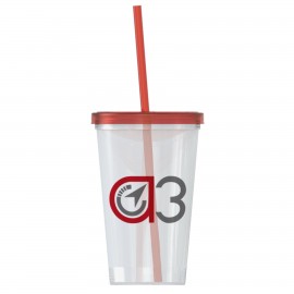 22 Oz. Straw-N-Lid Single-Wall Tumbler with Logo