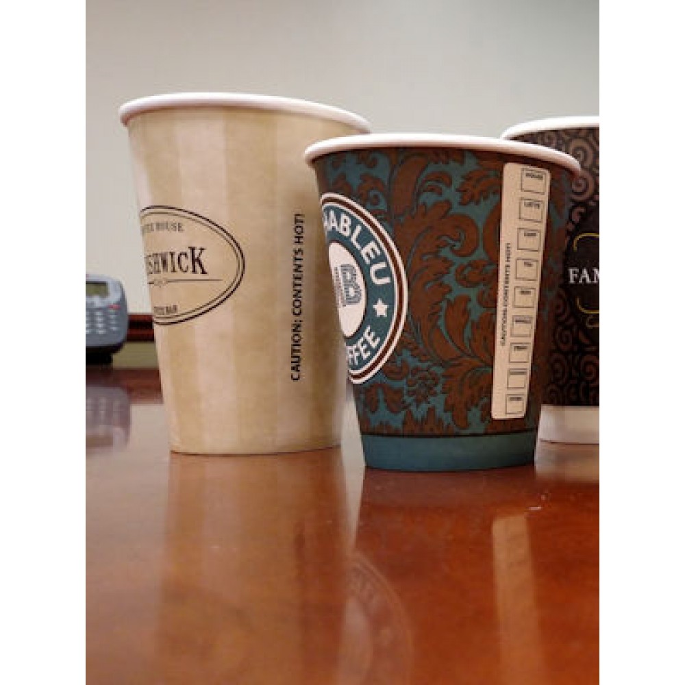 Logo Branded White Paper Hot Cups 4 Ounce