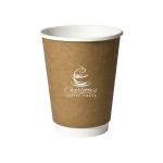 Logo Printed 12 Oz. Kraft Double Wall Insulated Paper Cup (Petite Line)