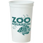 22 Oz. Smooth White Stadium Cup (1 Color Offset Printed) Custom Branded