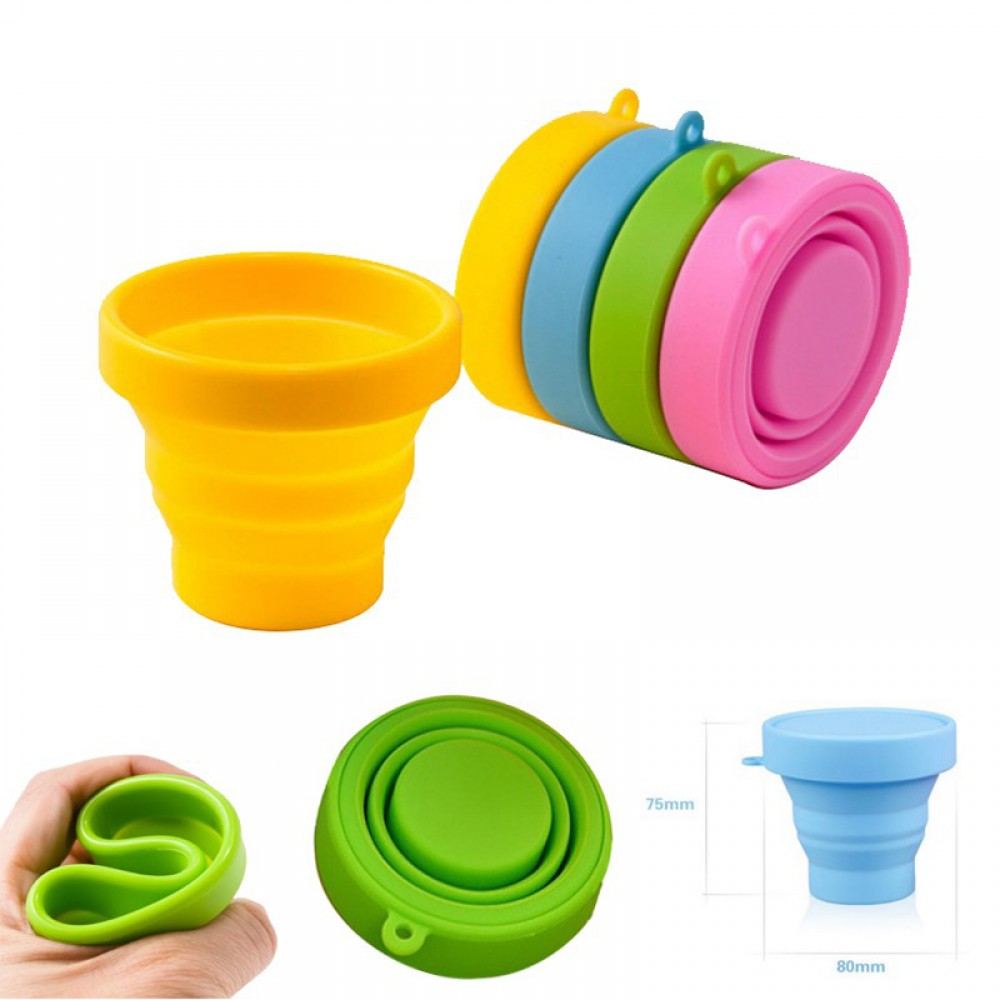 Silicone Folding Cup Logo Printed Silicone Folding Cup Logo Printed