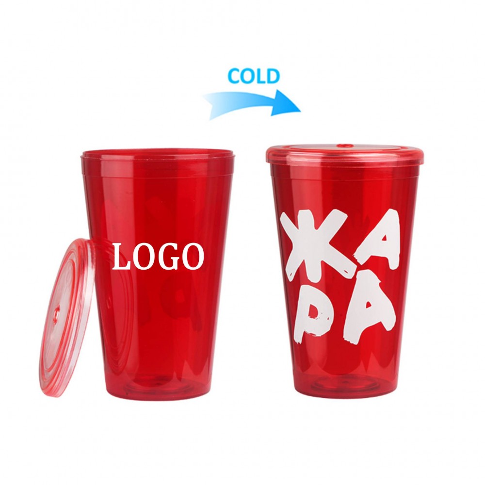 Custom 24oz Cold Color Changing Stadium Cup With Lid