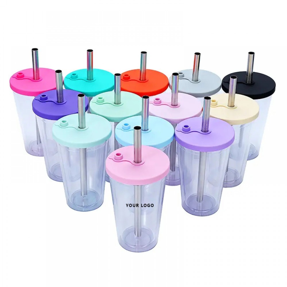 16oz Reusable Travel Ice Coffee Mugs with Logo