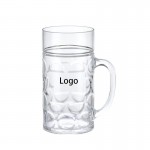 Logo Branded 1000ml Clear Beer Mug with Handle