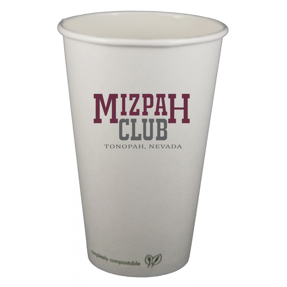 16 Oz. Eco-Friendly Compostable Paper Hot Cup (QuickShip) with Logo