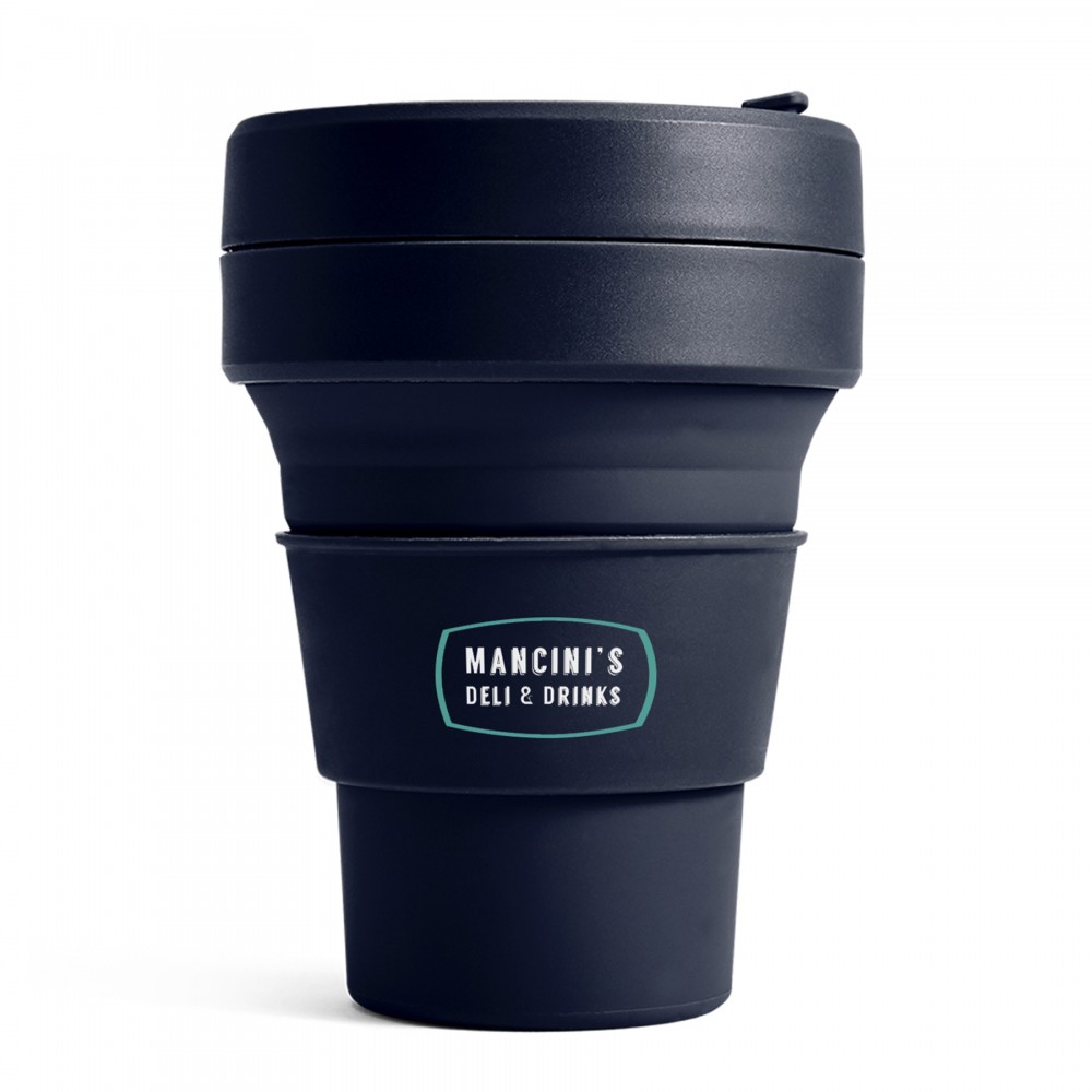 Custom Branded 12 Oz. Stojo Pocket Cup w/Matching Color Sleeve (Denim) Custom Branded 12 Oz. Stojo Pocket Cup w/Matching Color Sleeve (Denim)