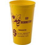 22 oz. Smooth Walled Plastic Stadium Cup with Automated Silkscreen Imprint with Logo