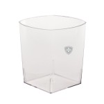 Logo Printed 9 Oz. Clear Plastic "Rocks" Square Tumbler (Petite Line)