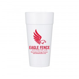 24 oz White Styrofoam Insulated Hot or Cold Foam Cup with Logo