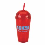 16 Oz. Dome Double Wall Acrylic Cup w/Straw *To Be Discontinued* Custom Branded