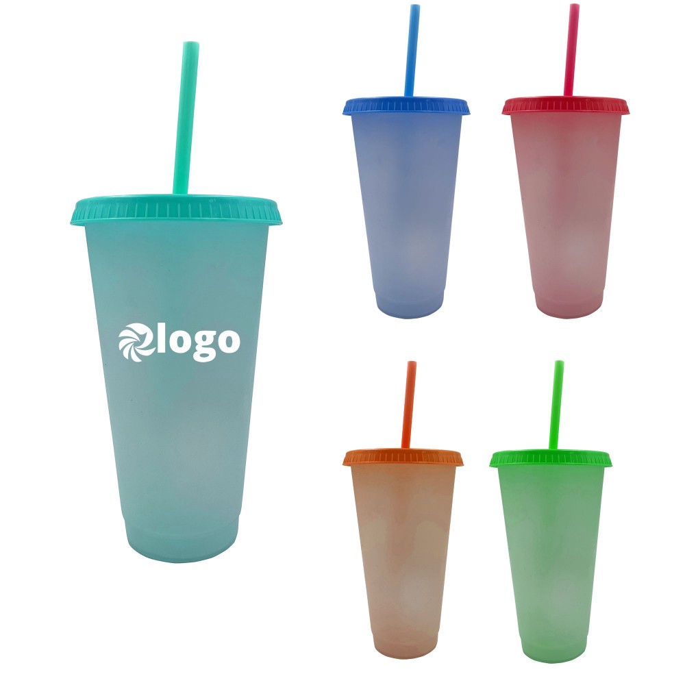 Promotional 24oz Drinking Cups Tumblers with Lid and Straw