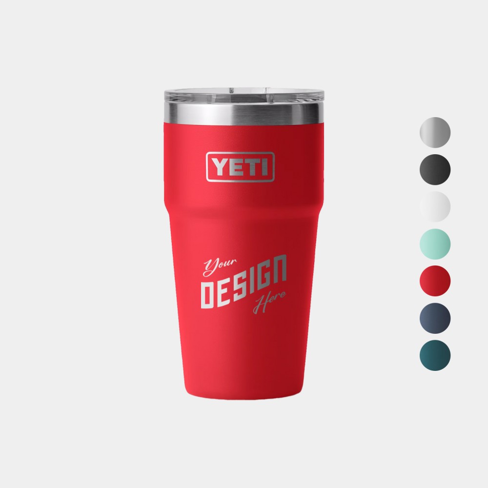 20 Oz YETI Rambler Stainless Steel Insulated Stackable Cup w/ Lid with Logo