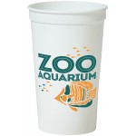 22 Oz. Smooth White Stadium Cup (2 Color Offset Printed) Custom Branded
