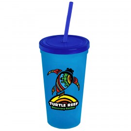 24 Oz. Sport Sipper Cup w/Straw & Lid - Digital with Logo