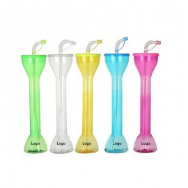 400ml Clear Yard Cup with Straw with Logo