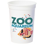 Custom Branded 12 Oz. Smooth White Stadium Cup (5 Color Offset Printed)
