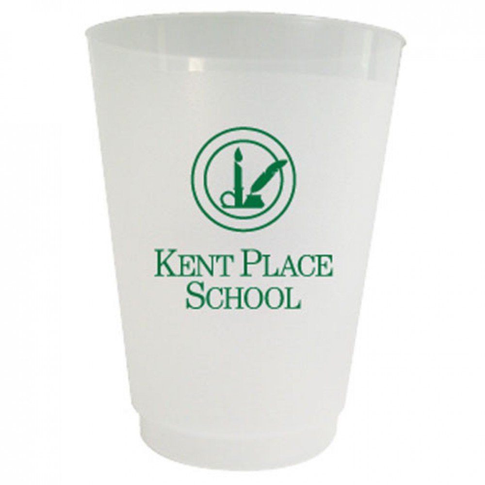 12 Oz. Frost Flex Plastic Cup (Offset Printing) with Logo