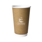 16 Oz. Kraft Double Wall Insulated Paper Cup (Petite Line) Logo Printed