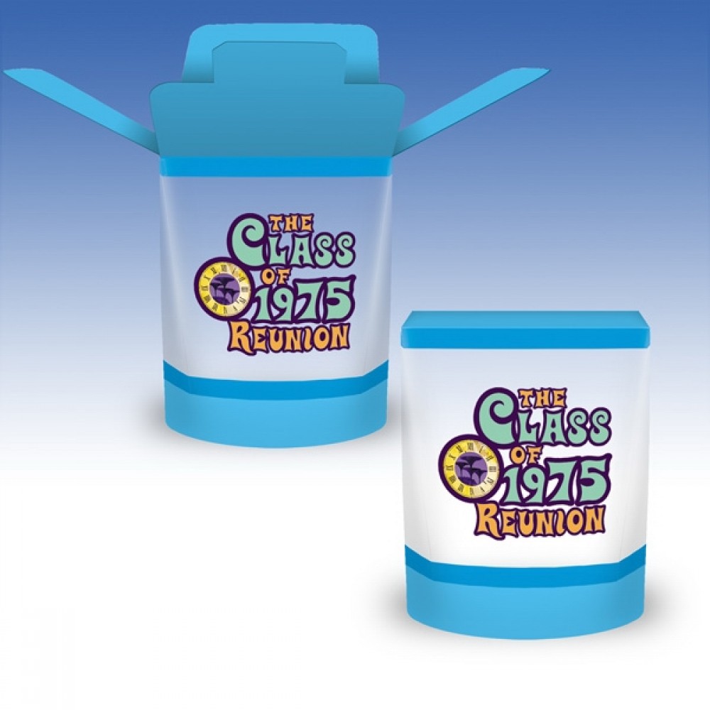 Custom Imprinted 10oz-Reusable Clear Plastic FoldTop Containers Custom Imprinted 10oz-Reusable Clear Plastic FoldTop Containers