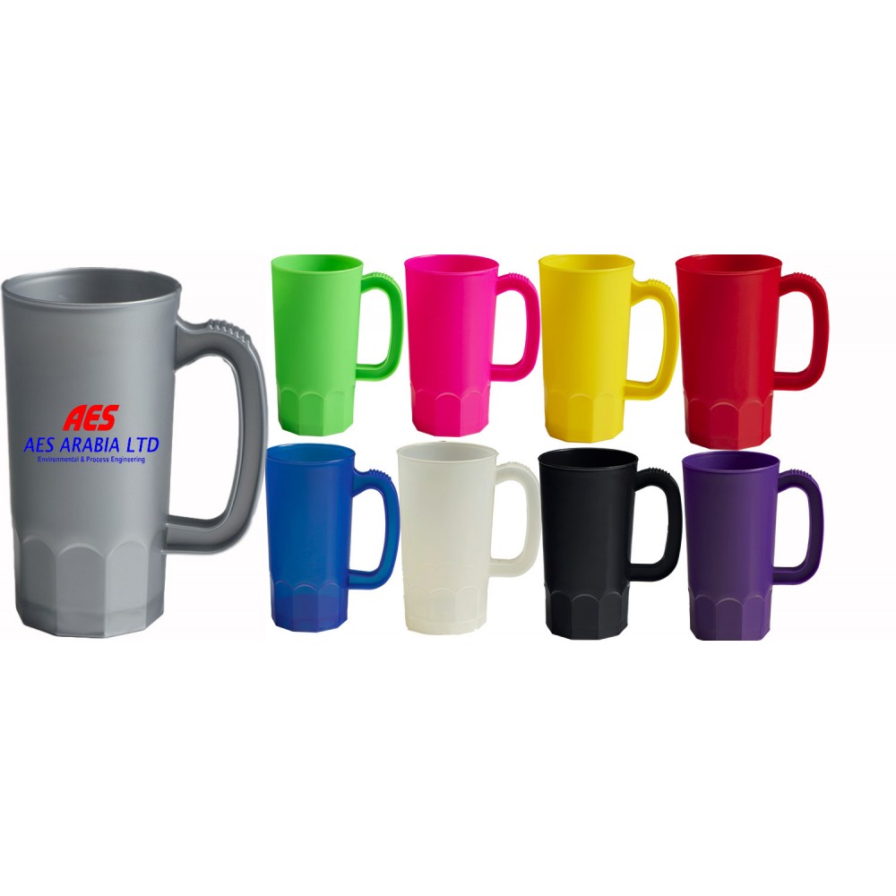 16 oz USA Made Plastic Beer Stein Mug Logo Printed 16 oz USA Made Plastic Beer Stein Mug Logo Printed