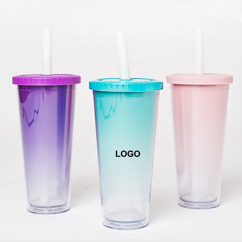 Logo Branded Color Changing Double Wall Bubble Tumbler Cups