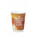 16 Oz. White Dbl Wall Paper Cup-Full Wrap Full Color with Logo