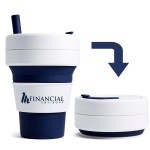 Custom Branded 16 Oz. Stojo Biggie Cup w/White Sleeve (Indigo)