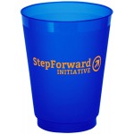 16 Oz. Tinted Translucent Unbreakable Frosted Cup Logo Printed