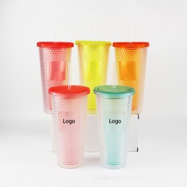 Promotional Double Wall Studded Tumbler with Lid and Straw