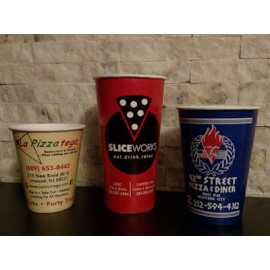COLD CUPS: White Paper Cups 16 Ounce with Logo