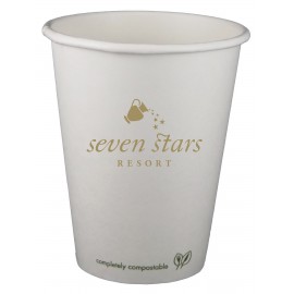 QuickShip 12 Oz. Eco-Friendly Compostable Paper Hot Cup with Logo