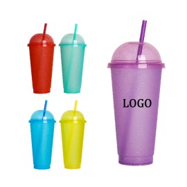 Personalized 27oz Color Changing Straw Cup With Dome Lid  Personalized 27oz Color Changing Straw Cup With Dome Lid