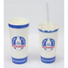 Promotional 22 oz Paper Cold Cup with Lid