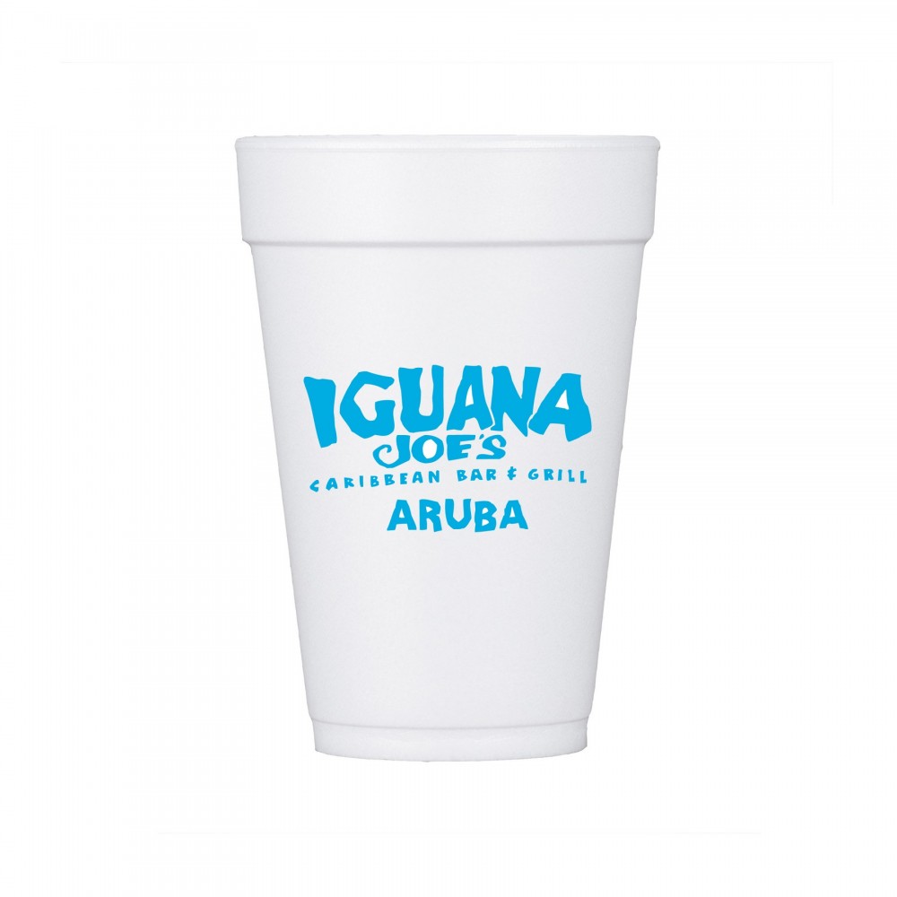 16 oz White Styrofoam Insulated Hot or Cold Foam Cup with Logo