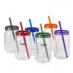 Clear Plastic Mug with Lid and Straw with Logo