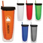 Custom 20 Oz. Fun Cup Collection Tumbler w/Color Straw & Black Lid