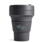 12 Oz. Stojo Pocket Cup w/Matching Color Sleeve (Carbon) Custom Branded